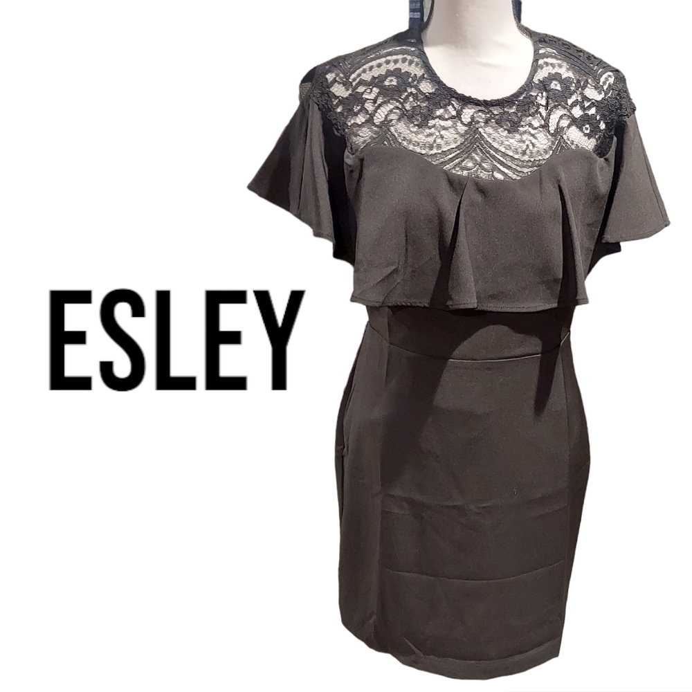 Esley dress Black lace new with tags womens size large